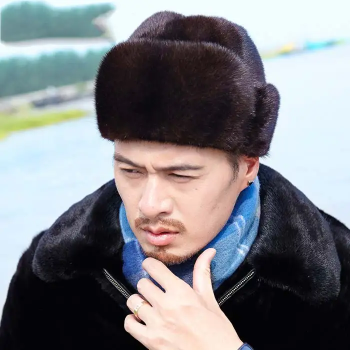 

Mink Fur Hat Male Middle-Aged People Autumn And Winter Outdoor Whole Suede Suede Fur Hat