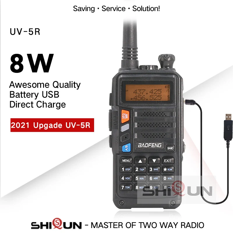 UHF VHF Transceiver Walkie-Talkie 8w-Radio Dual-Band UV-5R 10km Baofeng Upgrade-Version