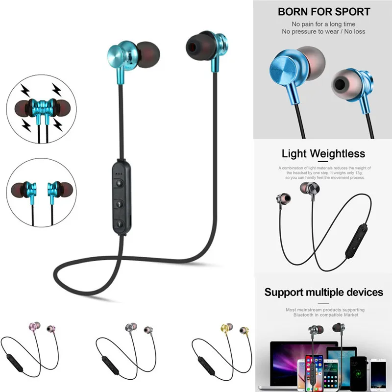 Wireless-Bluetooth Earphones Sweat Proof Sports In-Ear 4.2 Stereo Headphones Mic 