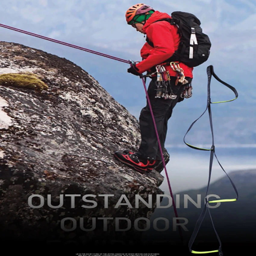 Polyester Rock Climbing Rope Step Ladder Caving Rappelling Strap 4 Steps Mountaineering Safety Gear Equipment Rope Ladder Strap