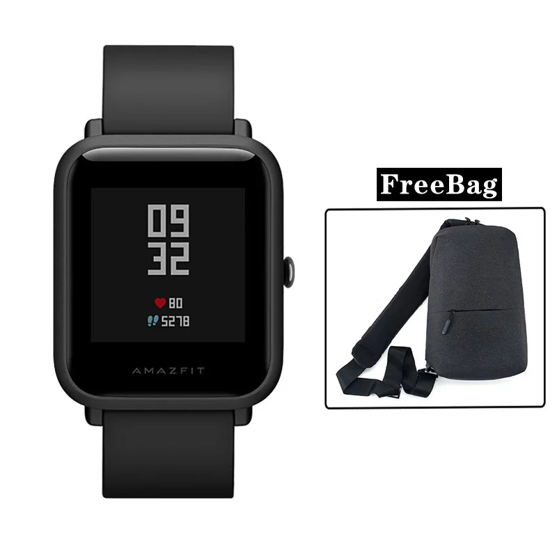 Amazfit Bip Lite Смарт-часы 45 дней Срок службы батареи 3ATM в соответствии со стандартом водонепроницаемости деятельность здоровый отслеживания приложения смартфона уведомления - Цвет: BipLite-black-bag