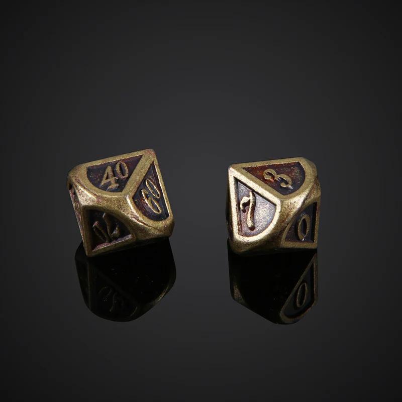 7 шт./компл. металлические многогранные игральные кости D4 D6 D8 D10 % D12 D20 игры TRPG DND