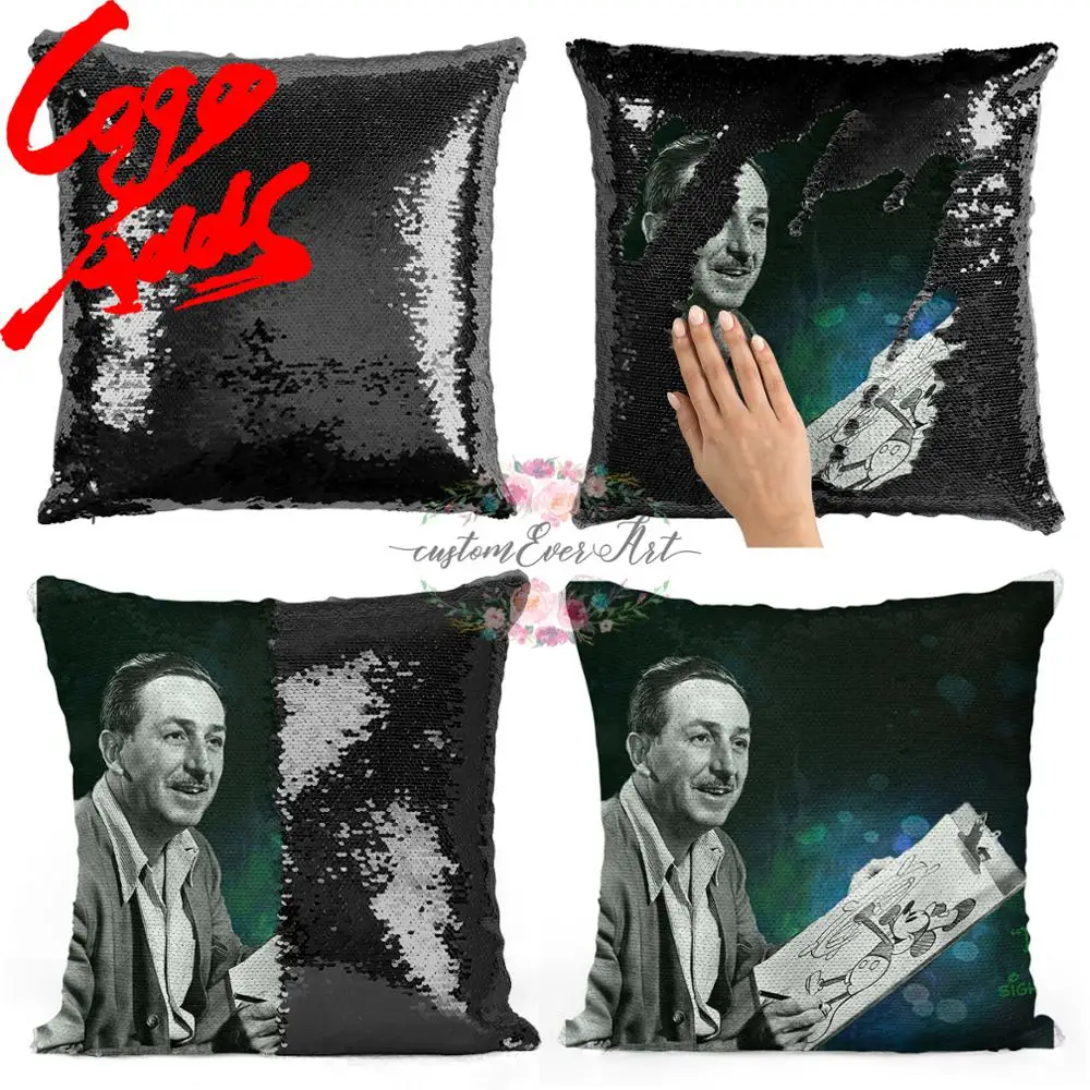 

Walt Disney sequin pillow | sequin Pillowcase | Two color pillow | gift for her | gift for him | pillow | magic pillow