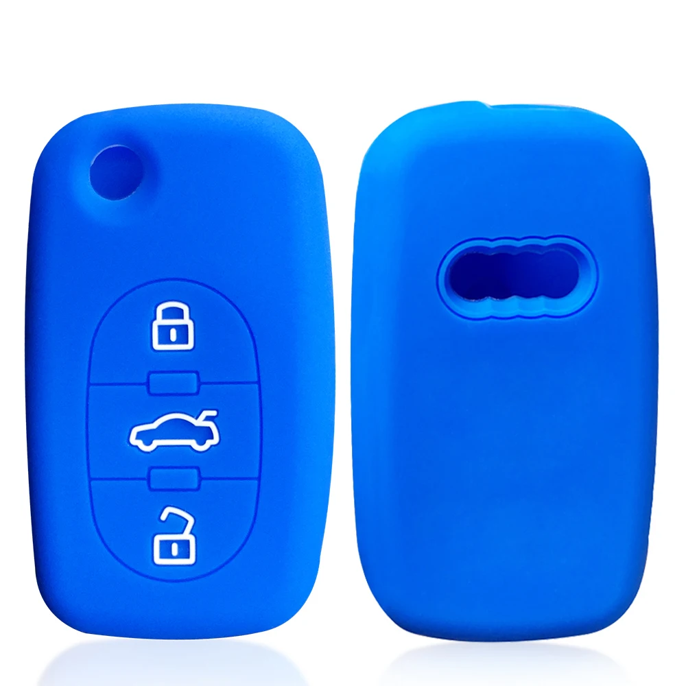 Durable Silicone Car Key Fob Cover - Flip Folding Remote Key Protector