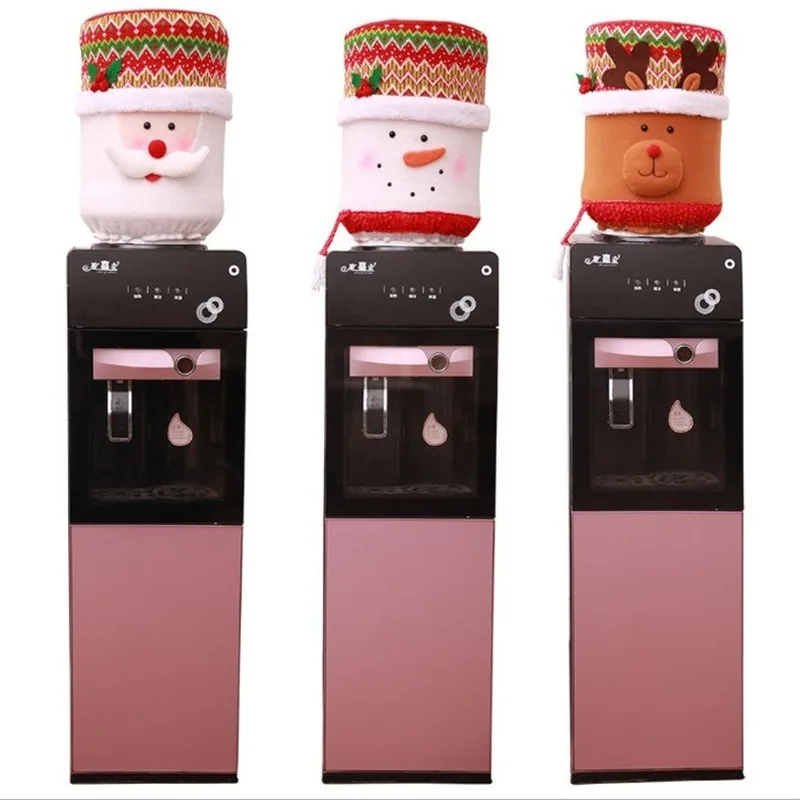 

37x25cm Cartoon Drinking Water Bucket Cover Dustproof Christmas Snowman Santa Elk Home Decorations Water Dispenser Barrel Cover