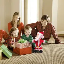 Детская плюшевая игрушка, поющий танцующий Санта Клаус, изобретенная электрическая музыкальная плюшевая игрушка для детей, Рождественский подарок