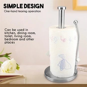 

Tissue Holder, Stainless Steel Vertical Tissue Storage Box Reel Dispenser Suitable for Kitchen Countertop Family Dining Table,