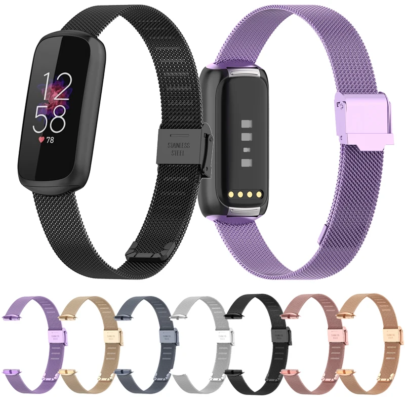 

fashion Magnetic Milanese Band For Fitbit Luxe Stainless Steel Watch women Wrist Strap For Fitbit Luxe Mesh Bracelet Loop Correa