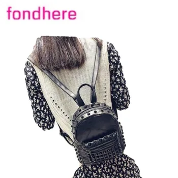 

Small backpack new trend women's bag mini backpack fashion rivet travel bag large capacity practical student cool rock style han