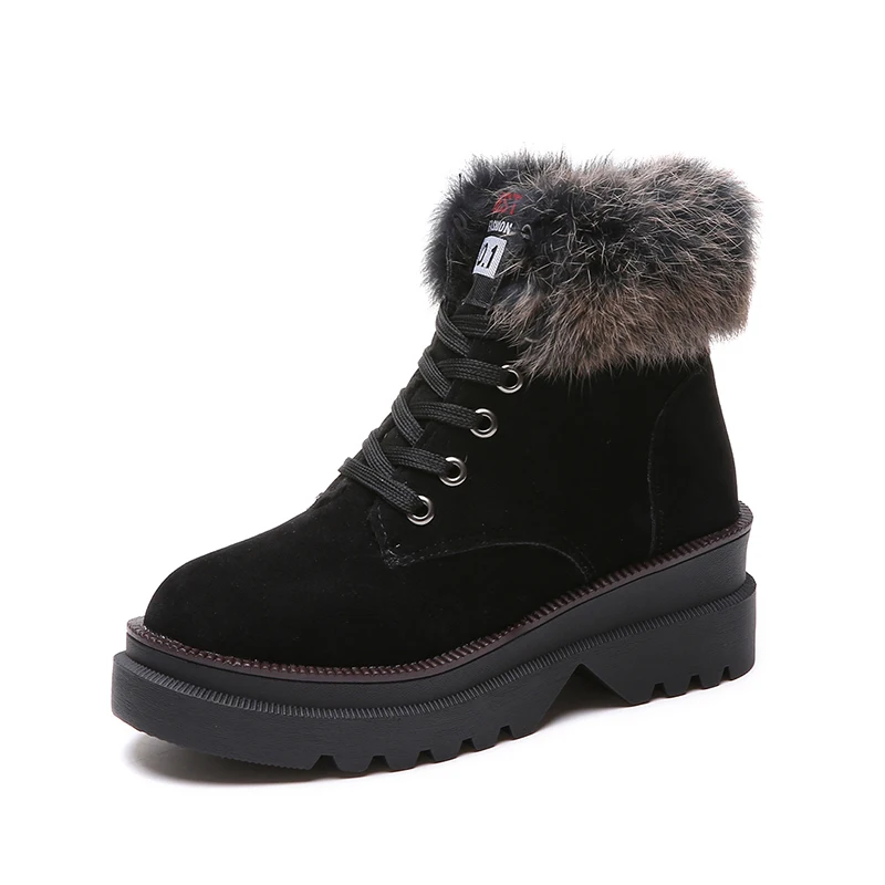 Fujin женские зимние ботинки Теплый плюш сапоги Прямая поставка Женская зимняя