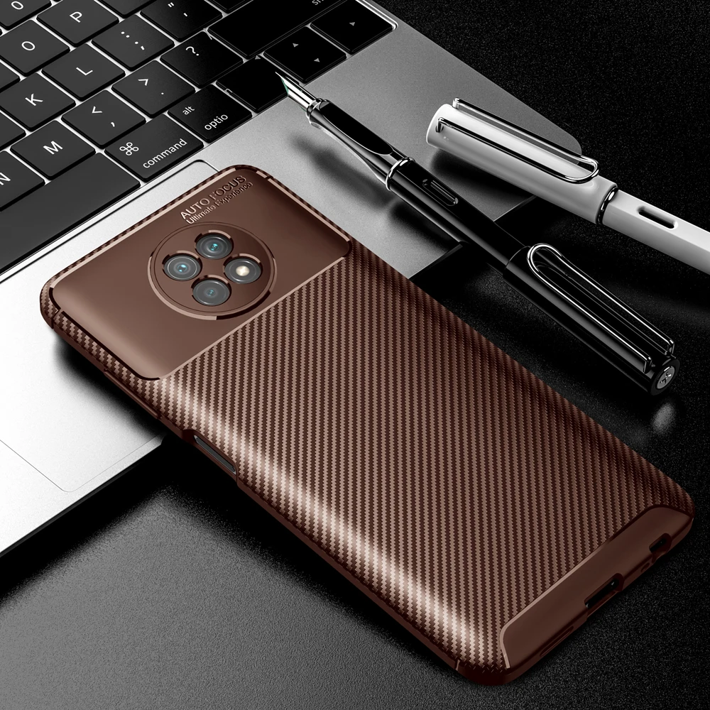 xiaomi leather case charging KEYSION Phone Case for Xiaomi Redmi Note 9T 5G Carbon Fiber Texture Silicone Shockproof Phone back Cover For Redmi 9T 9 Power xiaomi leather case design