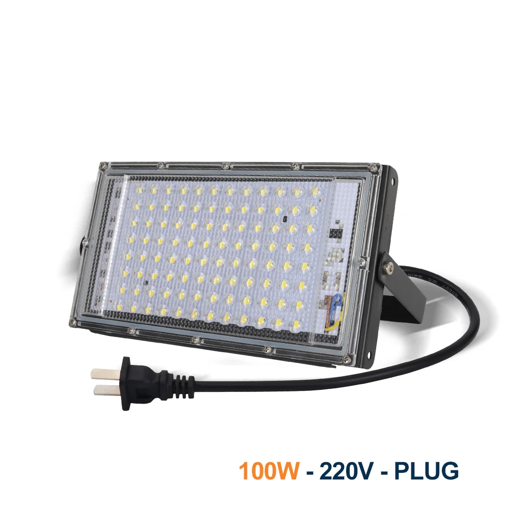 100W AC220V напольный светильник Точечный светильник 100W Светодиодный прожектор светильник IP65 Водонепроницаемый светодиодный уличный фонарь сада ландшафтный светильник ы теплый белый - Испускаемый цвет: 100W