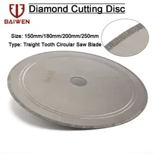 

Super Thin Diamond Circular Saw Blade 6/7/8/10/12 Inch Traight Tooth Cutting Disc for Cut Jade Discs for Agate Gems Stone Slits