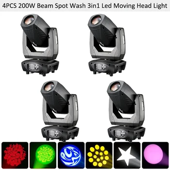 

Free Shipping 4pcs/lot 200w 3in1 Beam Moving Head Light Spot Wash Effect for Party Stage Light DMX512 DJ stage lighting