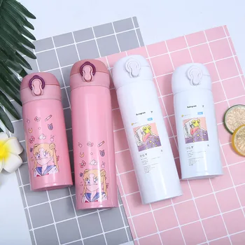 

Girls Gift Thermal Mug Cartoon Thermocup Bouncing Cover Bottle Vacuum flask Thermal Mug Travel Cute Thermos Cup Stainless Steel