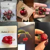 Trendy Enamel Fruit Shape Red Pomegranate Brooch for Women Green Leaf Cherry Brooches Suit Lapel Pin Clothing Scarf Badges ► Photo 3/6