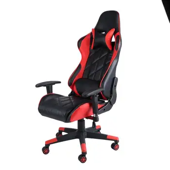 

(From Spain) Home Office Computer Desk Gaming Chair Height Adjustable 360 Degree Rotation Recliner Racing Chair With Headrest