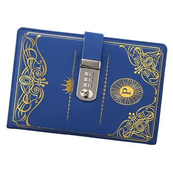 

1PC Vintage Style PU Cover Diary Notebook Journal Notepad with Code Lock (Blue)