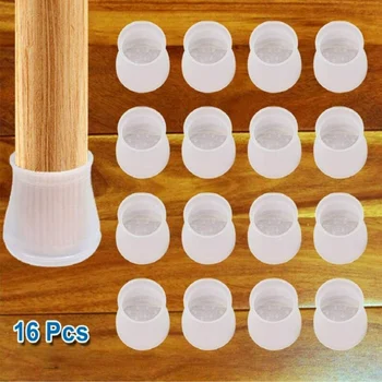 

16Pcs Table Chair Leg Mat Silicone Non-slip Table Chair Leg Caps Foot Protection Bottom Cover Pads Floor Protectors