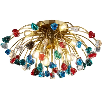 

Modern led ceiling Light Luxury Living Room Color Crystal ceiling lamp Room Warm Bedroom Cloakroom Dining Room Ceiling lamps