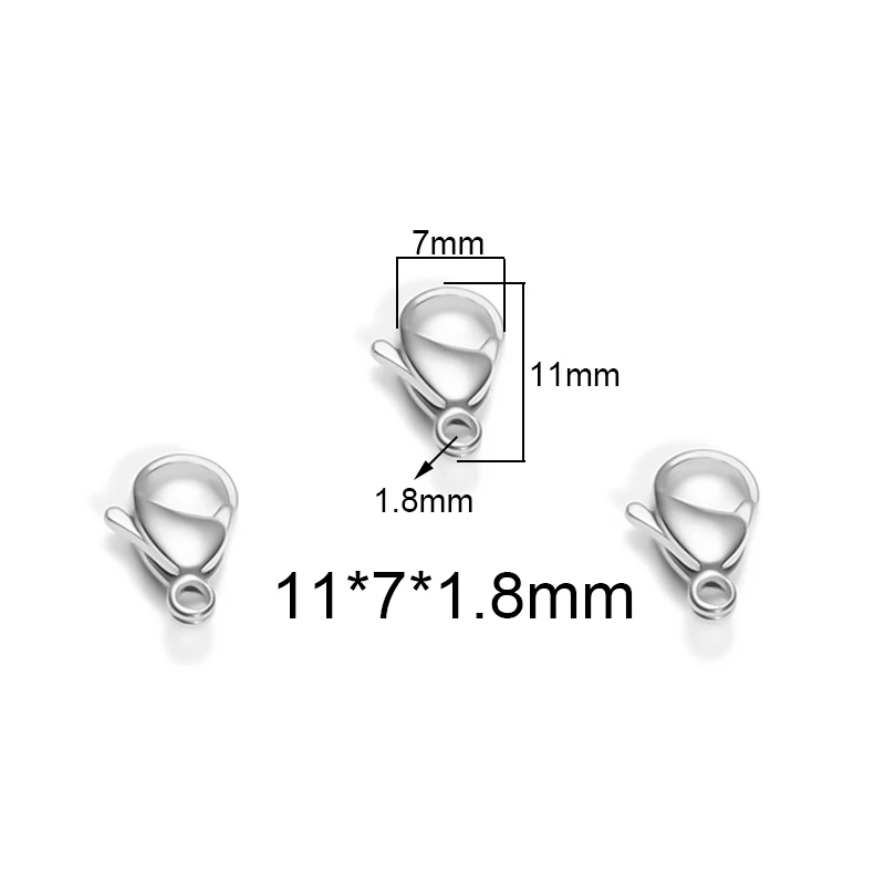 11mm Semitree 25 шт. Нержавеющая сталь золотистый и черный карабины бижутерии, материал для рукоделия Цепочки и ожерелья Аксессуары для изготовления браслетов 9/10/12/15 мм - Цвет: 11mm