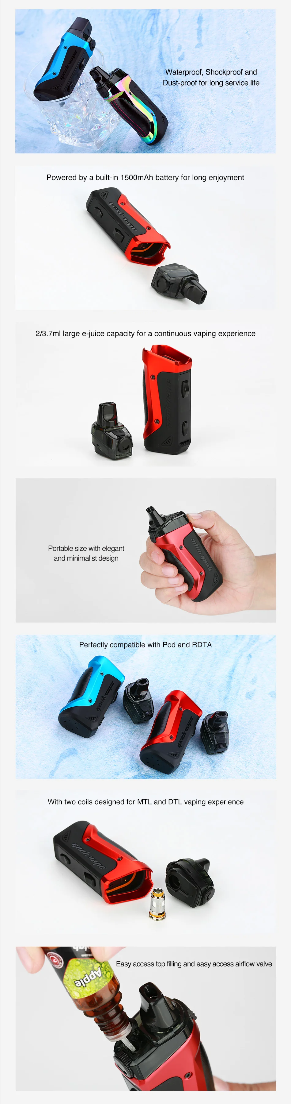 Geekvape Aegis Boost 40W Pod Mod Kit 1500mAh
