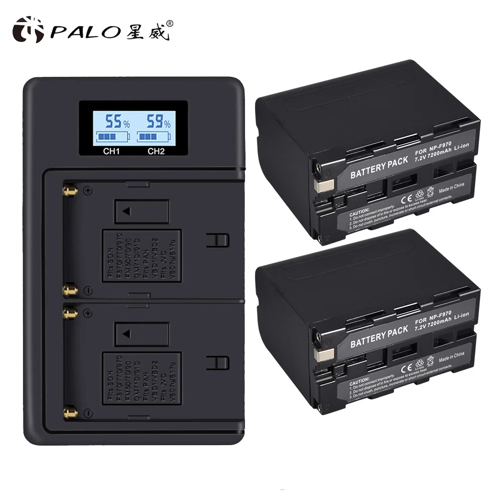 7200mAh NP-F960 NP-F970 NPF960 NPF970 NP F970 NP F960 Camera Battery + Dual Charger for Sony DCR-SC100 SC55 SC65 TR3000 TR3300