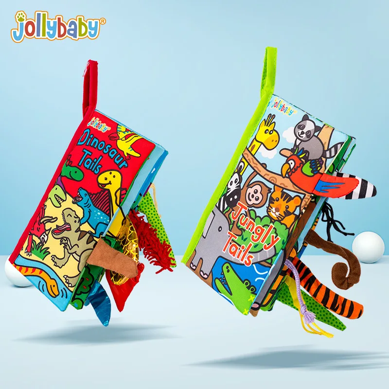 Jollybaby-Libro de tela para bebé, libro educativo para edades tempranas, cola de animal, estéreo, juguete para bebé