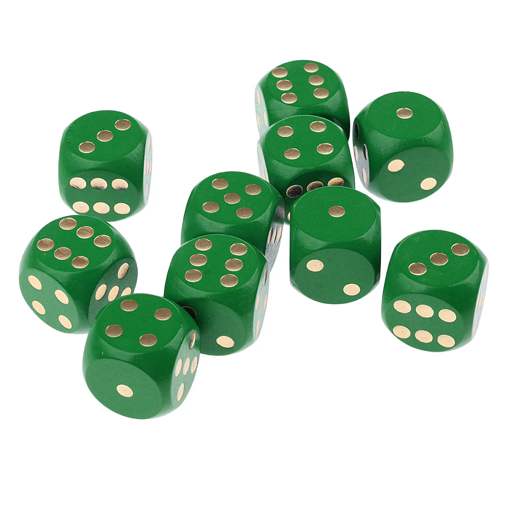 10 pcs 6 Sided Wooden Dice 20mm Size Perfect for Tabletop Wargames Role Playing Games RPGs MTG TRPG Roleplaying Games