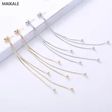 MAIKALE Классические Стильные серьги-гвоздики AAA кубический цирконий Простые Ювелирные изделия корейские серьги Длинная кисточка серьги для женщин Подарки