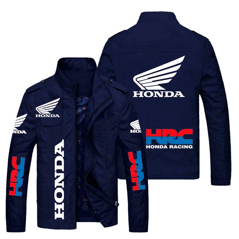 stylish jacket for men 2021 Autumn Winter Men's Jacket Honda Car Wing HRC Racing Print Jacket Windbreaker Motorcycle Jacket Honda Men's Clothing Coats mens parka jacket