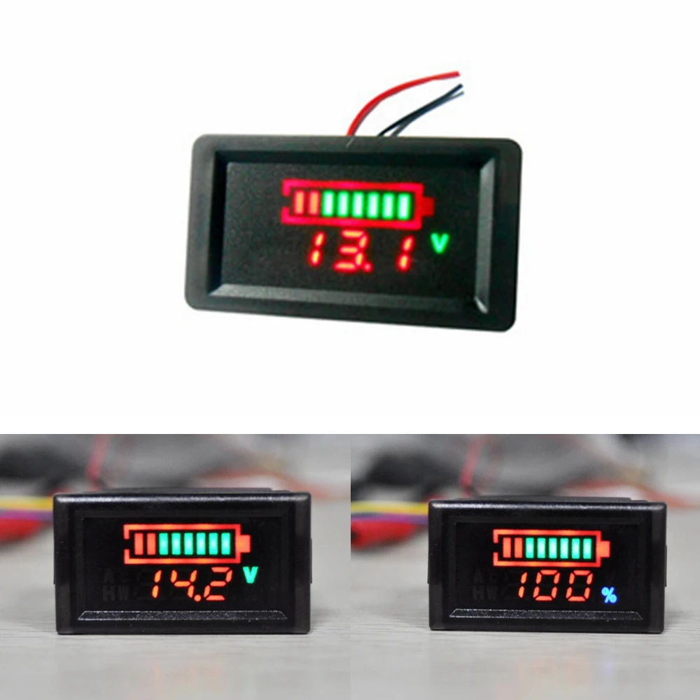 

Waterproof Battery Tester Capacity Indicator LED Digital Voltage 12V 24V 36V 48V Lithium Lead Acid Batteries Voltmeter Meter