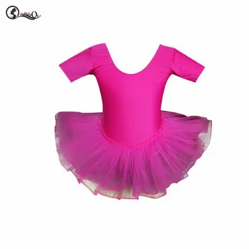 

Tutu Dress Children's Dance Cloth Ballet Short-Sleeved One-Piece Practice Skirts Show Clothes Dance Costume Party Dress for Kids