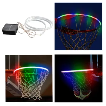 

Outdoor LED Basketball Hoop Rim Light for Kids Children Game Solar Night Shooting Accessories Sports 8 Different Colored Lights