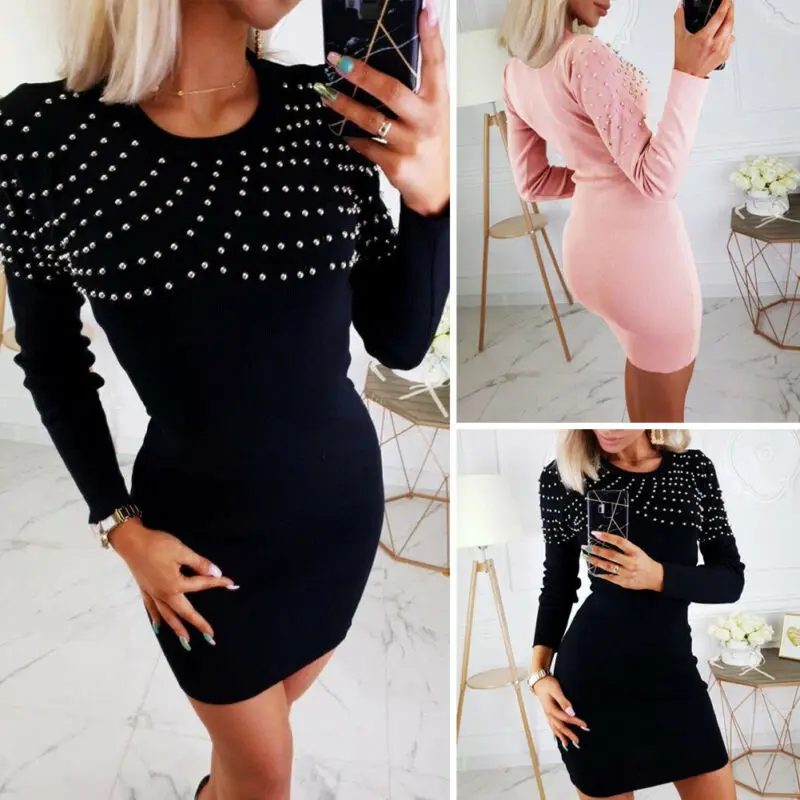 long sleeve bodycon sweater dress
