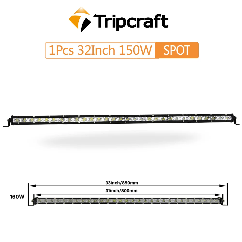 Tripcraft Super Mini 7" 13" 20" 25" 32" 38'' inch 60w 90w 120w 150w Single Row LED Light Bar Oval light cup For SUV 4X4 Off Road