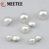 Meetee White Round Pearl Plastic Buttons, Shank Buckles, Clothing Decor, Sewing Accessories, Scrapbooking, 9mm, 11mm, 15mm, 18mm 2