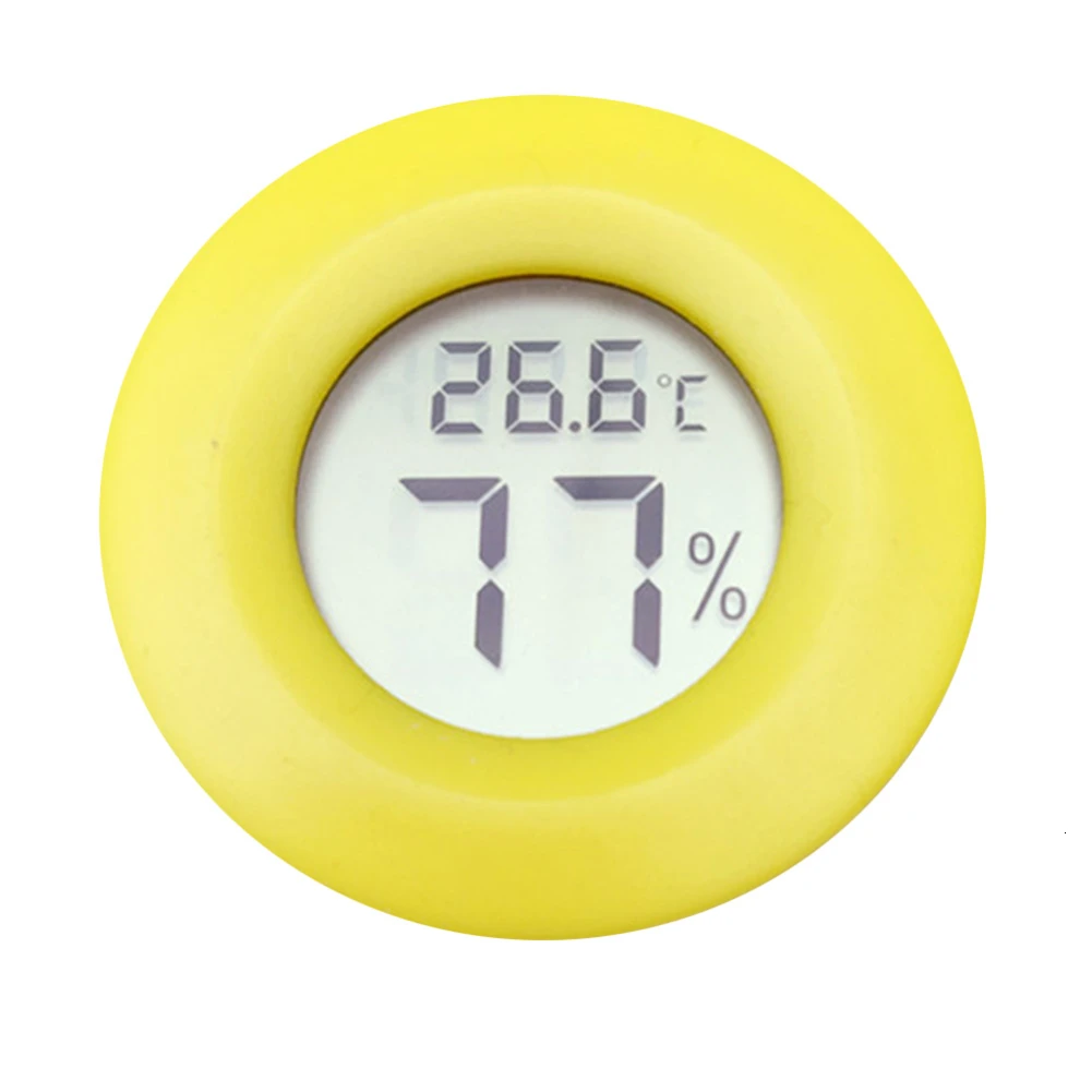 Цифровой ЖК-дисплей крытый и открытый круговой температурный гигрометр Открытый Портативный использование выживания Инструменты туристическое снаряжение гаджет - Цвет: Цвет: желтый