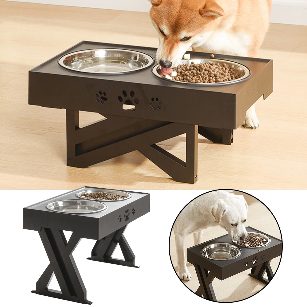 Dog Double Bowls Stand Height Adjustable Dogs Cats Lift Table Feeders Pet  Feeding Bowl Medium Big Dog Elevated Food Water Dish - AliExpress