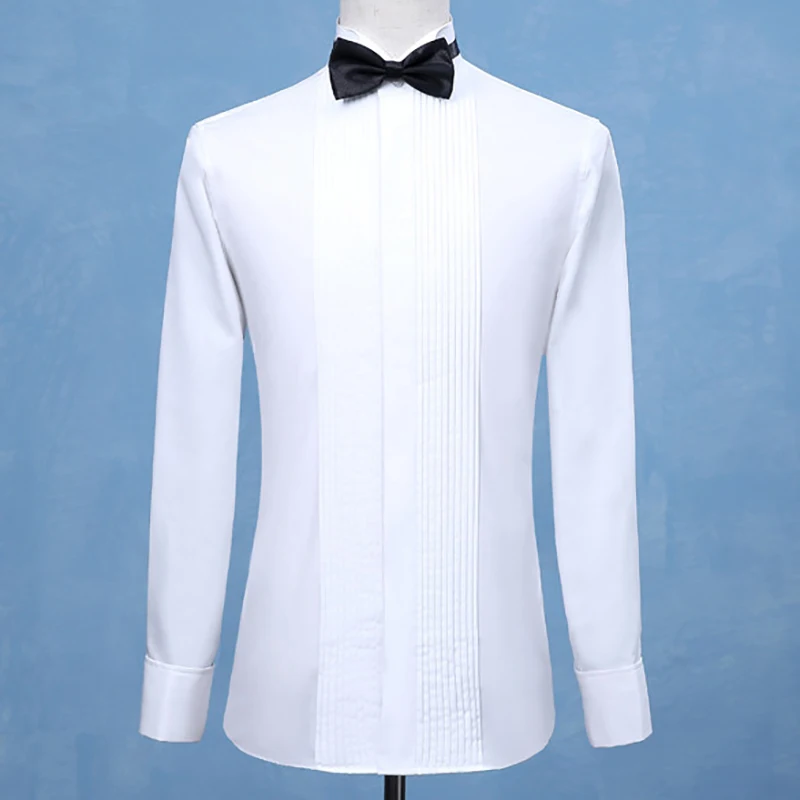 Dress Shirts Fashion Groom Tuxedos Shirts Best Man Groomsmen Men Wedding Shirts Formal Occasion Men Wingtip Collar