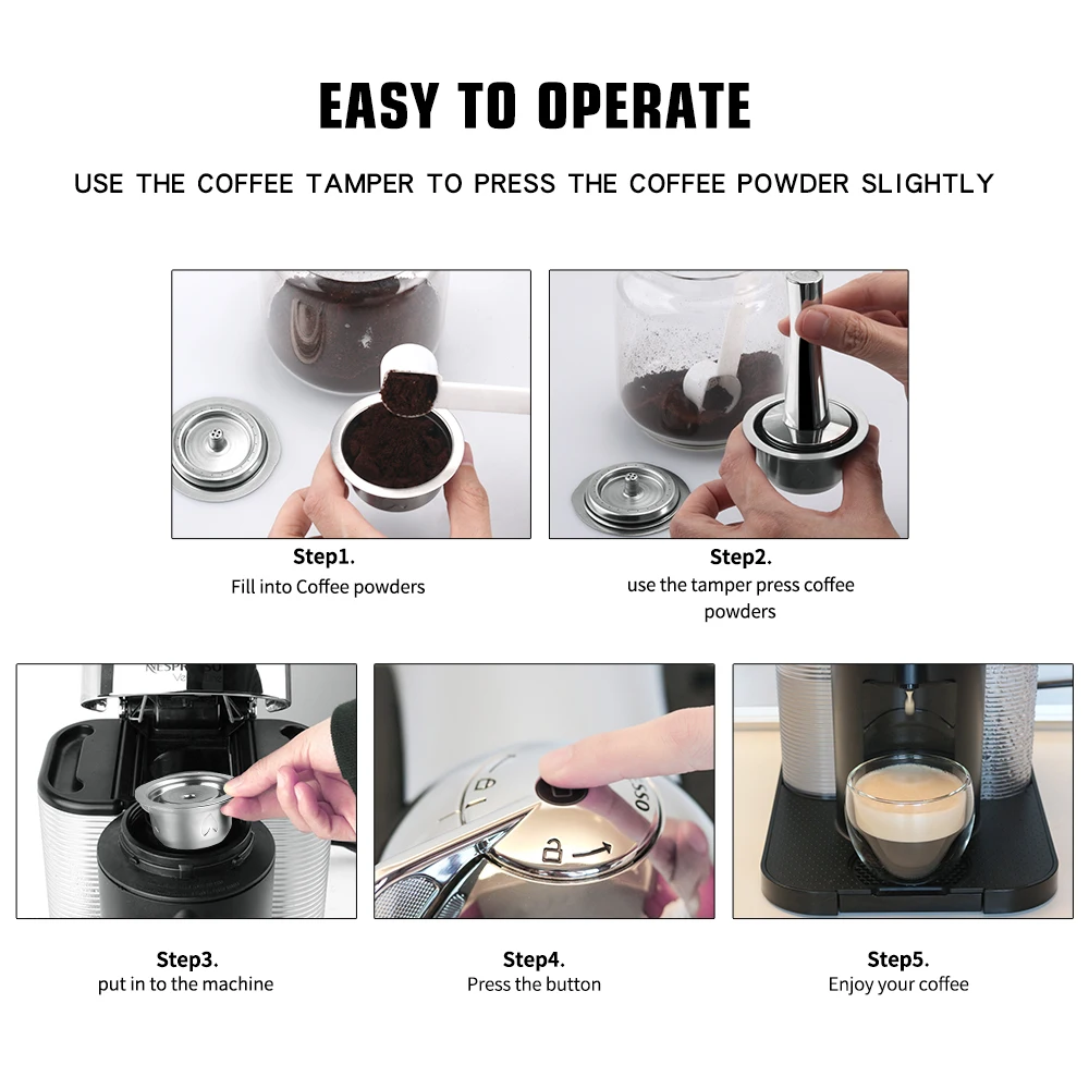 Модернизированная нержавеющая капсула для кофе Vertuo Nespresso Vertuoline GCA1 и Delonghi ENV135