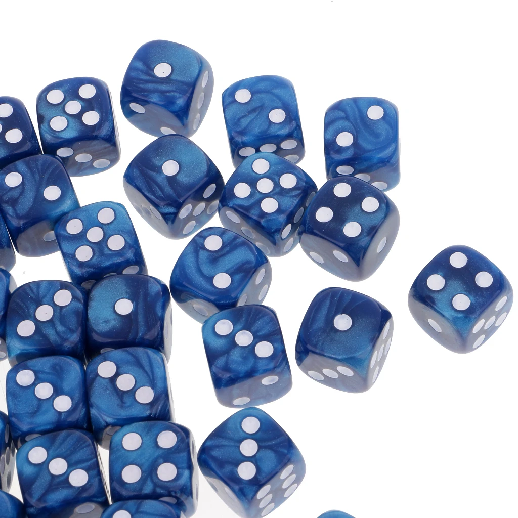 50Pc/Pack Dotted Dice Table Game Die 16mm Dotted for Party Role Playing Game  Parties Board Game Dices Polyhedral Dice 