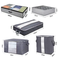 3/4 Pcs Set Foldable Comforter clothing Storage Bag Household Clothing Storage Box Dustproof Quilt Storage  wardrobe organizer 2