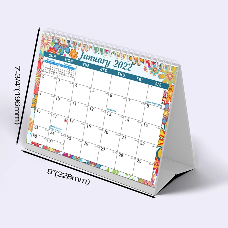 2021-2022 Desk Calendar Standing Flip Desktop Calendar Memo Pages Stand Up Desk Calendar With Strong Twin-Wire Binding - Aliexpress Education & Office Supplies