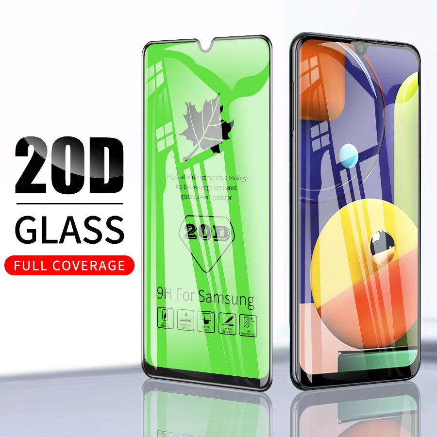 20D Full Glue Cover Tempered Glass For Samsung Galaxy A50 A10 A20 A20e A30 A40 A70 A10S A20S A30S A50S Screen Protector Film