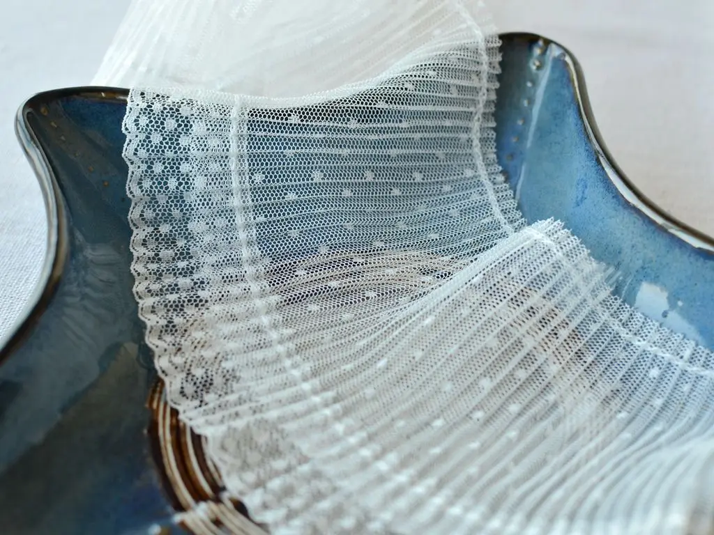 10CM Wide Tulle Mesh Small Dots Embroidered Ribbon Dress Collar Stitching Ruffled Lace Applique Sewing Accessories lace ribbon lace garment accessories lace sewing supplies lace sewing accessories lace accessories