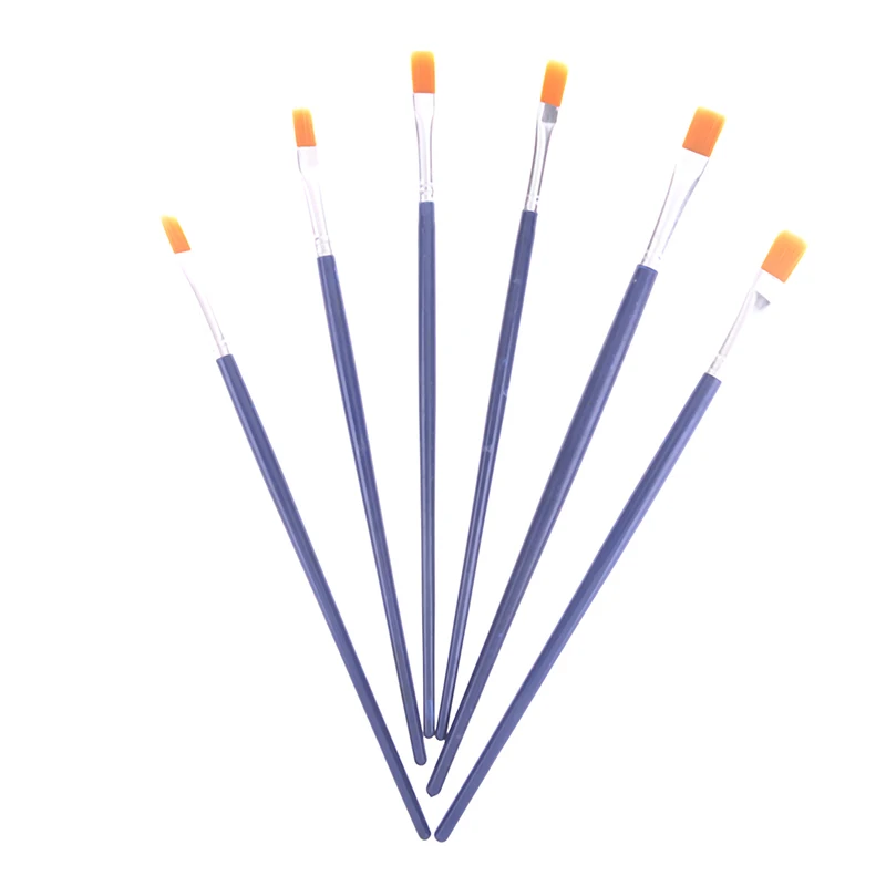 Art Supplies Hot sale Watercolor Gouache Paint Brushes Different Shape Round Pointed Tip Nylon Hair Painting Brush Set 6Pcs/Set |