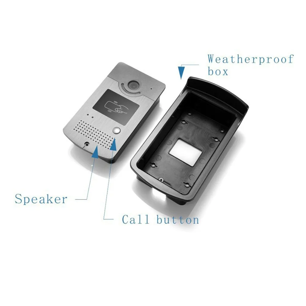 RFID Контроль Доступа 7 дюймов lcd Wifi беспроводной видео дверной звонок видео спикерфон домофон система приложение Дистанционное разблокирование