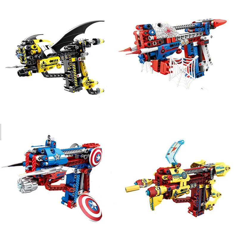 Legoing Military Weapon Pistol Toy Firearms Gun Model Compatible Legoings Marvel Superhero Iron Man Figures Building Blocks Toys