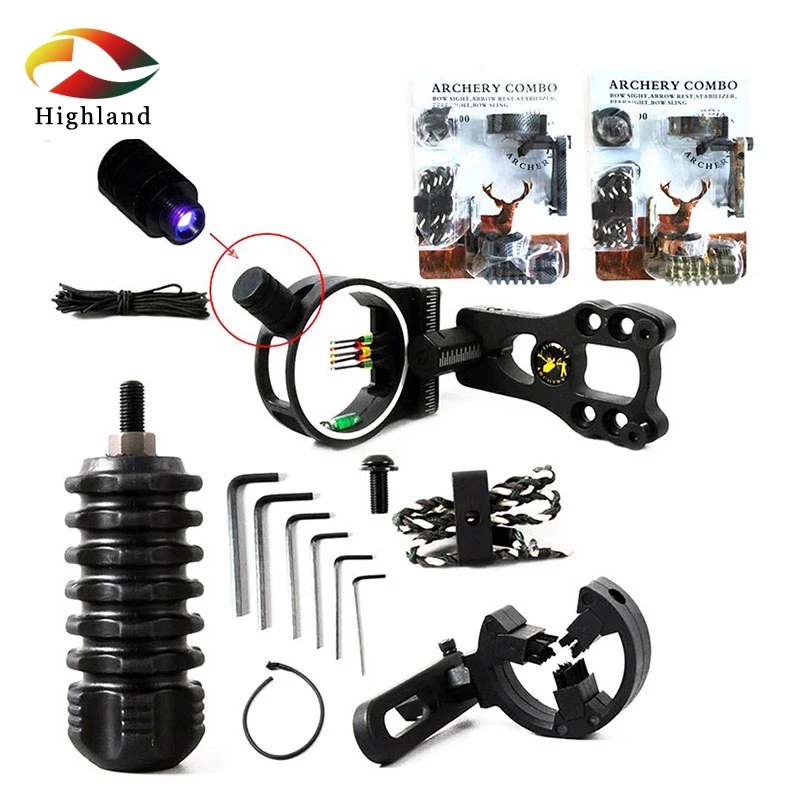 Compound Bow Vibration Dampening Stabilizer 5 Pins Bow Sight Arrow Rest TP1000 Compound Bow Vibration Dampening Stabilizer 5 Pins Bow Sight Arrow Rest TP1000
